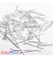 Eye Pins 20mm - Silver - Pack of 50